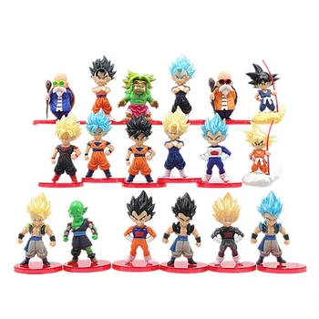 18pcs/set 8cm Figura Anime Dragon Ball Goku, Vegeta Gogeta Gotenks Gohan Goten Uubu Freeza Sayajins PVC Acțiune Figura Ornament