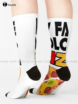 Culoarea Mea Preferata Este Pizza Șosete Șosete Funky Harajuku Personalizate Personalizate Unisex Adulti Tineri Tineri Ciorapi De 360° Print Digital Retro