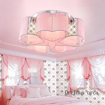 Modern, concis cald în formă de inimă lampa plafon fata dormitor camera copiilor romantic Creative Star Luna LED roz lampă de plafon