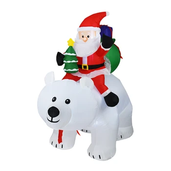 6FT Decor de Crăciun în aer liber Gonflabil Urs cu Mos Craciun pentru Gradina Gonflabile de Crăciun de Interior Decor Cadou de Anul Nou