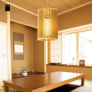 Lemn Pandantiv Lumina Tatami Accesoriu Rustic Coreean Asiatice Japoneze Lampă De Agățat Luminaria Interior Acasă, Masă Cameră, Restaurant