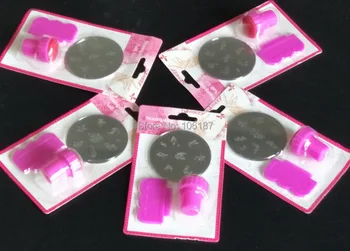 20Cards de BRICOLAJ en-Gros de MINI Nail Art Ștanțare Set Stamping Nail Art Kit Unghii Stampila + Racleta+Placa de Imagine
