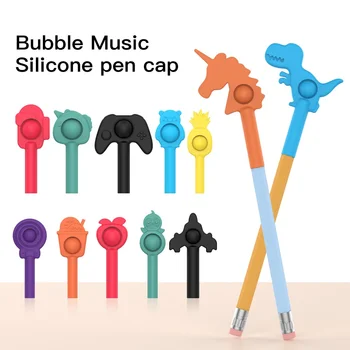 Mai nou Capac de Stilou Decompresie Bubble Toys Silicon Push Pop Simplă Gropiță Stoarce Frământa Jucărie Scuti de Stres pentru Copii Adulți