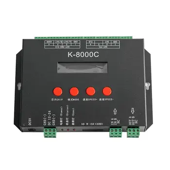 K-8000C programabile DMX/SPI SD card LED pixel controller;off-line;DC5-24V pentru RGB full color led pixel banda de lumina