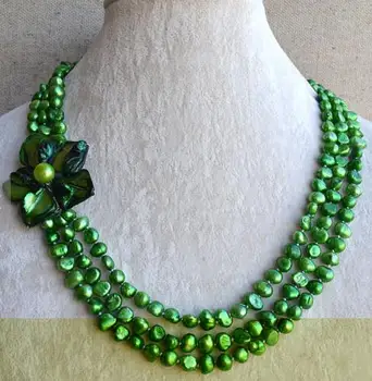 Noua Moda De Apă Dulce Colier De Perle,Coajă Verde De Flori Originale Bijuterii Perla,Clasic Cravată Colier,Femei Fermecătoare Cadou.