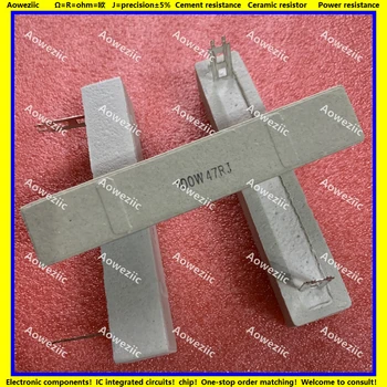 (2 buc/lot) 100W 47 ohm +/- 5% Orizontale ciment rezistor 100W 47RJ 100W47R Ciment rezistenta 100W47RJ Ceramice rezistor plug-in