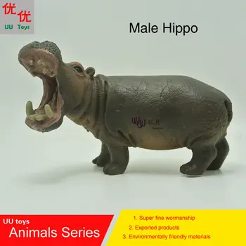 Hot toys:Tatăl Hipopotam model de Simulare de Animale pentru copii jucarii copii educative elemente de recuzită