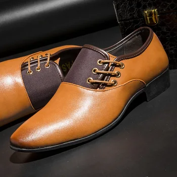 2021 Noi Bărbați Pantofi Rochie Dimensiune 38-48 Negru Punct Clasic Deget de la picior Oxfords Pentru Barbati Moda Mens Petrecere de Afaceri Shoes869