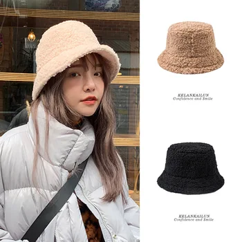 8 Culori Moale De Lână De Miel Cald Iarna Moda Gilrs Femeie Pălării Doamna Plat Fisheman Capace Exterioare De Protecție Solară