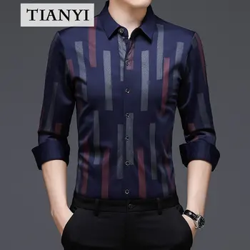 De înaltă Calitate pentru Bărbați Tricou Primăvara și Toamna cu Dungi Slim-fit de Afaceri Cămașă cu mâneci Lungi Non-iron Shirt-coreean de Îmbrăcăminte pentru Bărbați