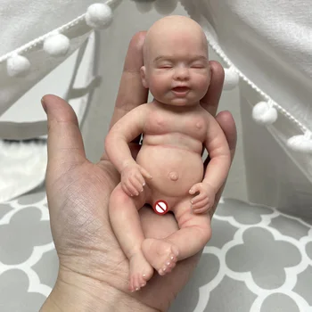 6 Inch Full Body Solid Silicon Mini Reborn Kit Artistul a Pictat Renăscut Kituri Papusa Mini Bebe Renăscut Silicon solido