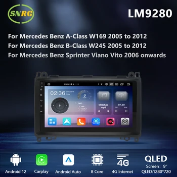 SNRG Radio Auto Cu Bluetooth Pentru Benz W169 W245 Sprinter Vito Viano W906 Carplay GPS Auto 9 Inch Ecran DSP MP3 Player Stereo