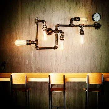 Nordic epocă țeavă lampă de perete Industriale decorative steam punk lampa pentru Foaier, Bar de Cafea, sala de Mese Acasă pod de perete de lumină