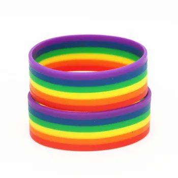 10BUC Culoare Curcubeu Gay Pride Silicon Bratara 6 culori Silicon Bratara din Cauciuc &Brățări Mândria de bijuterii en-Gros SH208