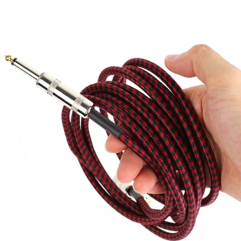 Cablu de chitara o tată-tată Cablu Cablul de Sârmă de Tricotat 6,35 mm Mufă Dreaptă pentru Chitara Acustica Electrica Bass