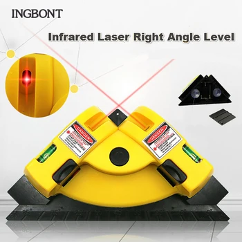 INGBONT Linie Laser de Proiectie Pătrat Nivelul Unghi Drept de 90 de Grade Instrument de Măsură Pământ Placi Ceramice de Sârmă Pătrat Infraroșu Leve