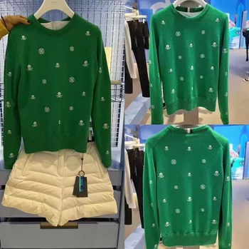 Golf, Îmbrăcăminte pentru Femei Stripe Knit Polo Pulover Toamna Iarna Slim cu Maneca Lunga T-Shirt inclusiv iner