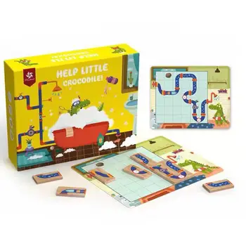 Ajuta Micul Crocodil Labirint IQ Puzzle-uri Jocuri, Jucării Pentru Copii de a Îmbunătăți Capacitatea de Gândire Logică Puzzle 30 De Provocare Cu Soluție