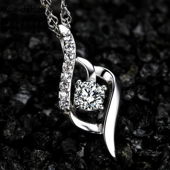 Trendy Stras Pandantiv Pur 925 Sterling De Argint Colier Zircon Clavicula Lanț Colier Valentine Cadou Pentru Femei Lady