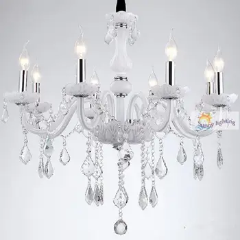 Sala de mese modernă candelabre de cristal led lampe pânză abajur dormitor Bucatarie lumină albă, candelabre, lămpi de copii lampă de agățat