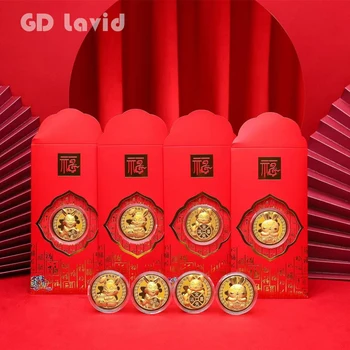 2023 Anul Iepurelui De Monede De Aur De Anul Nou Plic Roșu Monedă De Aur Mașina Agățat De Anul Nou Cadou Folie De Aur Roșu Plic Pachet