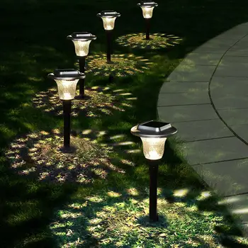 2PC/4PC Solară Lawn Lumina Reflectoarelor cu LED-uri Integrate în aer liber rezistent la apa Sol Plug Colorate + Lumina Alb Cald Grădină de Lumină