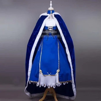 FGO Soarta/Extella Sabie Cosplay Costum de Sabie Albastru Rochie Arturia Pendragon Alb Albastru Lupta Costum Carnaval de Halloween Uniforme