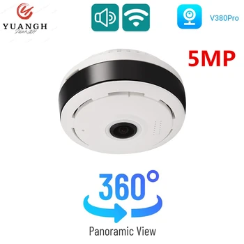 V380 Pro 5MP MINI WIFI Camera 360 Panoramic Obiectiv Fisheye Două Moduri Audio de Interior Smart Wireless de Acasă de Protecție de Securitate aparat de Fotografiat