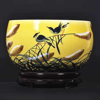 Jingdezhen Hu Yanjie ceramica lucrări celebre pictate underglaze email acvariu ornamente