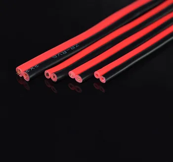 Cablu de alimentare rosu si negru cupru RVB core 2 X 22AWG 20AWG 18AWG baterie de masina cablu de încărcare de monitorizare, LED de distribuție