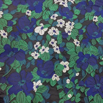 NCF458 Alb Albastru Florale Fir de bumbac vopsit Jacquard Brocart În Stil European și American Primăvara și Toamna Rochie Haina de Stofa