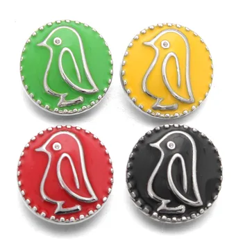 10buc/lot de Moda Anticipate Bijuterii Butoane Pinguin Pictura Butoane de Ajustare a se Potrivi 18mm Snap Bratari Femei Aliaj Butonul de Bijuterii DIY