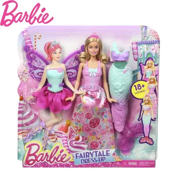 Barbie Dreamtopia Rochie de Până Papusa cu Haine 3 Fairytable Personaje Printesa Sirenă Zână Fata de Moda Anime Colecție Cadou
