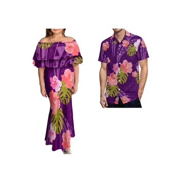 2023 Nou Design Hawaiian Stil Tropical Pe Un Umăr Dublu Strat Șal Rochii Model Imprimat Rochii De Partid Meci Barbati Tricouri