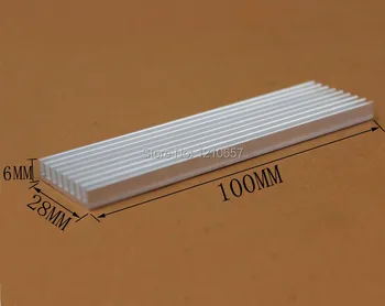 30pcs MULT de 100 x 28 x 6mm Argint Aluminiu chiuvete de Căldură IC Chip Cooler de Racire Radiator