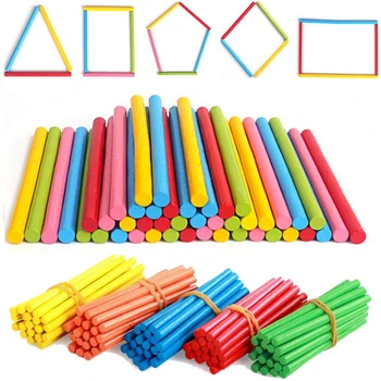 100buc Colorate Bambus Bastoane de Numărare Matematică Montessori Didactice de Numărare Tija de Copii Preșcolari de Învățare la Matematică Jucărie