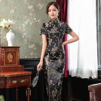 Tradițională Chineză Dragon Phoenix Qipao Rochie Femei Sexy Slim Split Mult Cheongsam Plus Dimensiune Satin Vestidos Asiatice Îmbrăcăminte 4XL