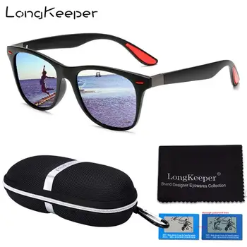 LongKeeper Clasic Nit Bărbați ochelari de Soare Polarizati Oglinda Pătrat Ochelari pentru Conducere de Femei Nou Sport Gafas de sol UV400 cu Cutie