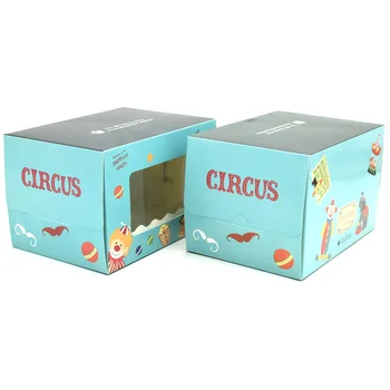 Gratuit shipping50pcs trupă de Circ tort cutie, albastru pur tort rola de hârtie de ambalaj cutie,Include tort suport de hârtie,15.5x11x10cm