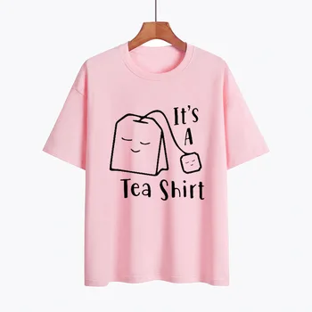Este Un Ceai Tricou Imprimat Cu Mânecă Scurtă T-Shirt De Vară Liber De Bumbac T-Shirt Top Casual Harajuku Streetwear Imprimate T-Shirt
