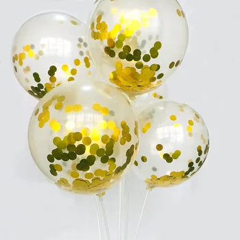 Decor de nunta 50 BUC 12 Inch Transparent Sequin Balon Bobo Balon Balon de Umplere Decor