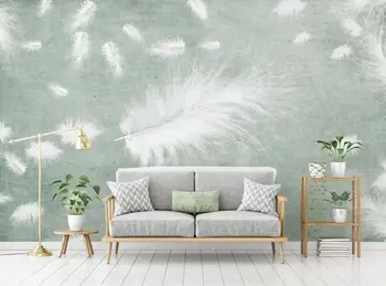 Tapet personalizat 3D murală Nordic abstracte frumoase pene TV, canapea de fundal de perete de perete care acoperă
