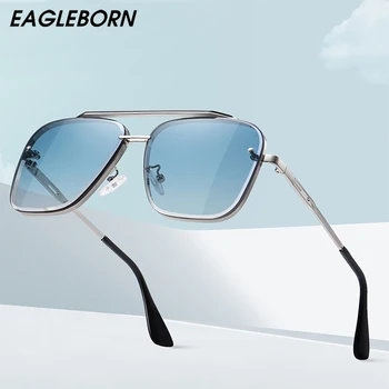 Noua Piata Gradient de ochelari de Soare pentru Barbati ochelari de Soare Moda Ochelari Colorate în Două culori Mare Cadru ochelari de Soare pentru Femei Ochelari Metal