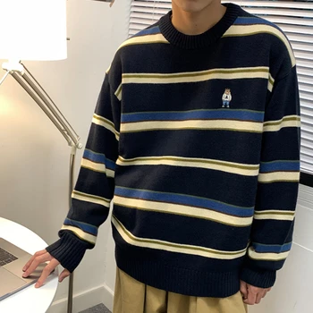 Dungi Harajuku Pulovere Barbati Toamna Moda Coreeană O De Gât Liber Casual Pulover Tricotate Streetwear Y2k Haine Cuplu Pulovere