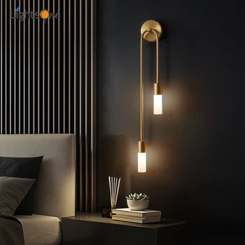 Moderne dormitor noptieră lampa de perete simple și creative living fundal de perete tot de cupru lampă