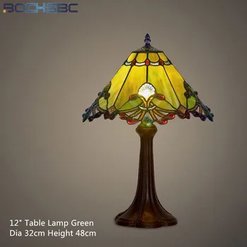 BOCHSBC Vitralii Lampă de Masă în stil Baroc Stil European Lampă de Noptieră Nuanta Vintage Retro Camera de zi Lumina Noptieră