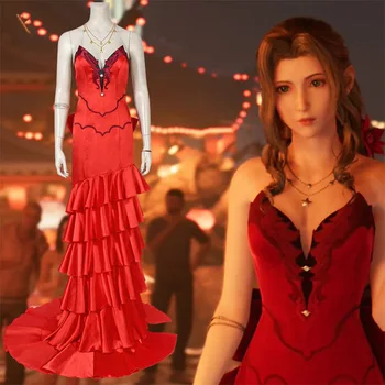 Final Fantasy VII Aerith lui Gainsborough Cosplay costum din Final Fantasy VII, același costum, fetele mari Carnaval de Halloween