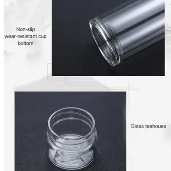Sticlă transparentă de Ceai Ceașcă de Apă Portabil Ceai Sticla cu Ceașcă Separat DRSA889