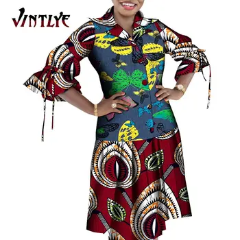 Plus Dimensiune Africane Rochie pentru Femei Halat Africaine Doamnelor Tricou Rochii Imprimate Kente Dashiki Tinuta Maxi Haine de sex Feminin WY8924