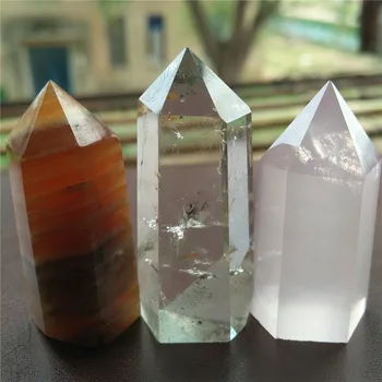 3pcs Vindecare de Cristal de Cuarț Bagheta Kit Rose Quartz Punct de Piatră prețioasă Cristal de Cuarț Naturale de Cuarț Punct Pentru Decorare Cadou